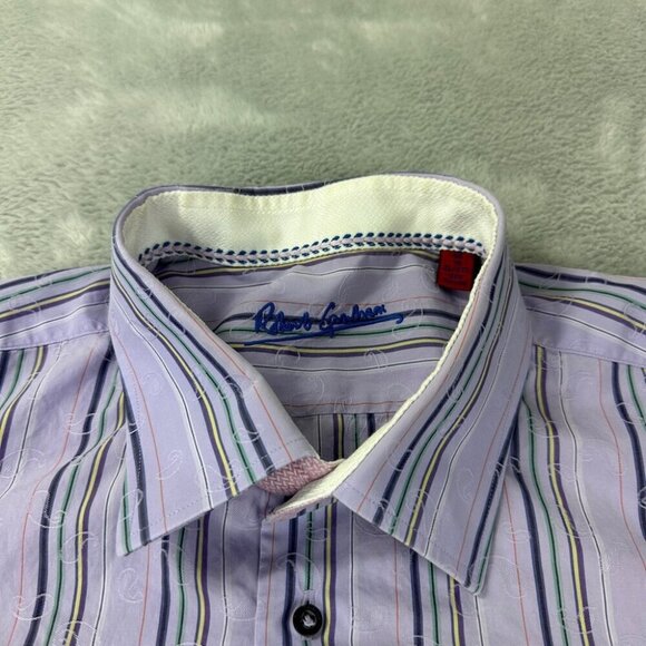 Robert Graham Button Up Long Sleeve Purple Shirt Men’s Size XL - Picture 11 of 13